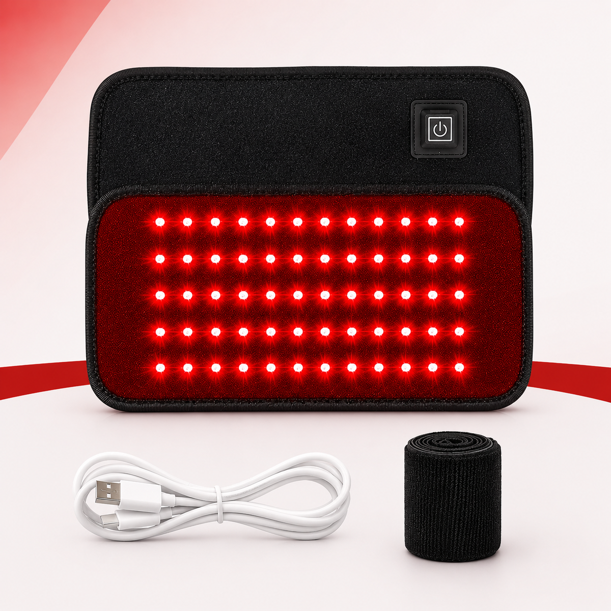 Red Light Therapy Belt – Infrared Recovery Wrap for Back, Waist & Shoulders | 660nm & 850nm Dual Light